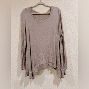 Plus size tan cream flowy soft blouse possible maternity